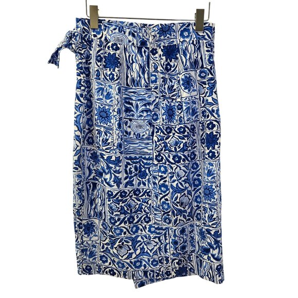 Ann Taylor 100% Viscose Floral Wrap Midi Skirt Size 0 - Picture 2 of 7